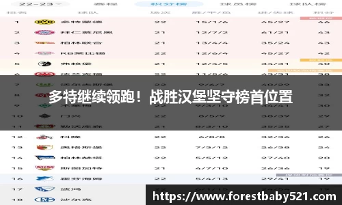 多特继续领跑！战胜汉堡坚守榜首位置